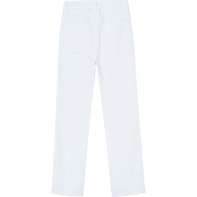 Twill Snap Fly Pants, White