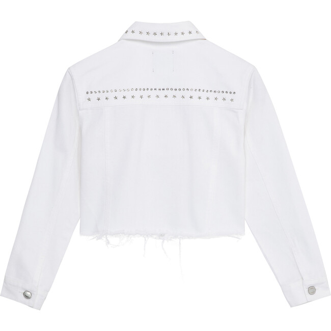 Studded Twill Jacket, White