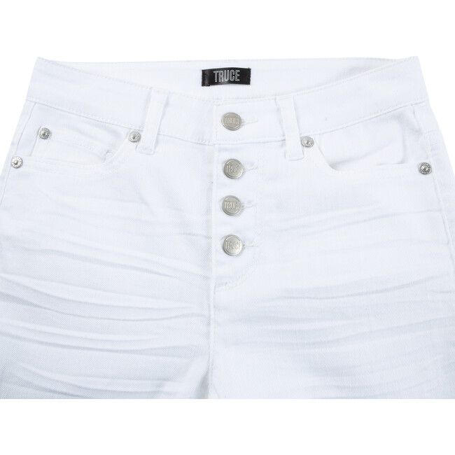 Twill Snap Fly Pants, White - Pants - 3