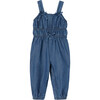 Gathered Jumpsuit, Indigo - Rompers - 1 - thumbnail