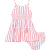 Strappy Fit & Flare Dress, Coral - Dresses - 1 - thumbnail