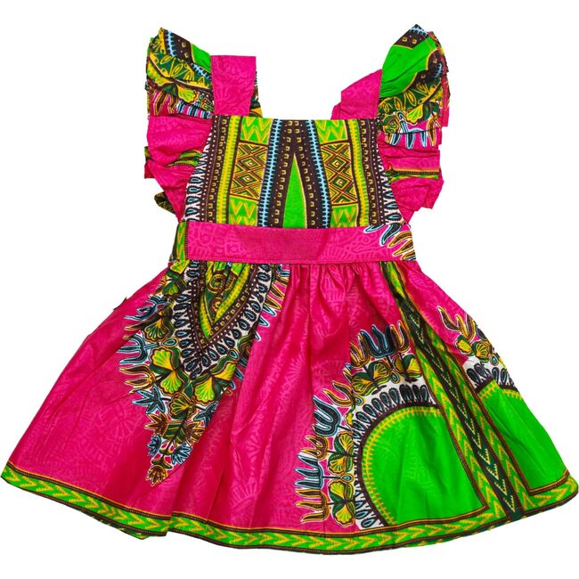 Elisa Dress, Pink Dashiki