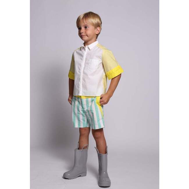 Patchwork Multi Snap Shirt, Ray - Shirts - 5