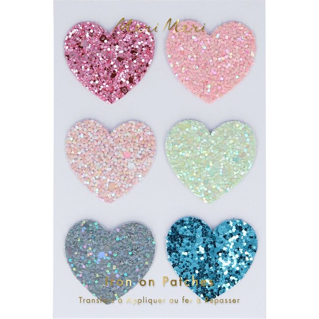 Rainbow Glitter Heart Patches