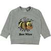 Bee Nice Sweatshirt, Gray - Sweatshirts - 1 - thumbnail