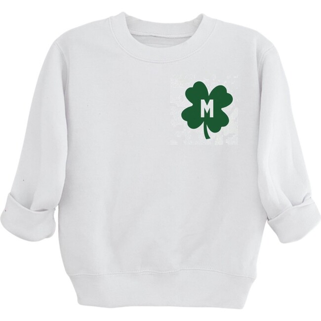 Lucky U, Personalized Youth Sweatshirt, White - Sweatshirts - 1