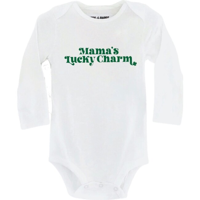 Mama's Lucky Charm Baby Bodysuit, White