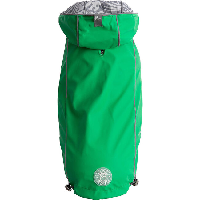 Reversible Elasto-Fit Raincoat, Green - Dog Clothes - 1