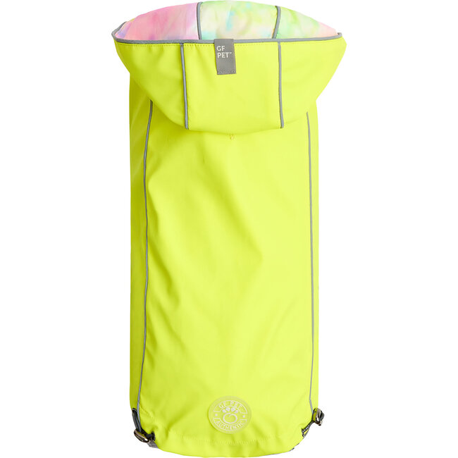 Reversible Raincoat, Neon Yellow With Tie Dye