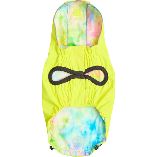 Reversible Raincoat, Neon Yellow With Tie Dye - Dog Clothes - 4