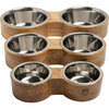 Wood & Metal Feeder Double Diner - Pet Bowls & Feeders - 3