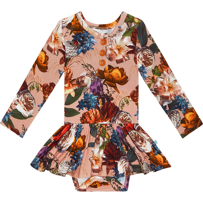 Long Sleeve Henley Twirl Skirt Bodysuit, Phoebe - Onesies - 1