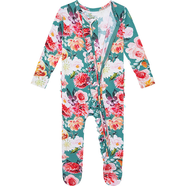 Posh hot peanut ruffled zippered footie one piece lucy 12-18m bundle