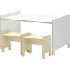 Juno Playtable And Stools Set, White - Play Tables - 1 - thumbnail