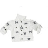 White Denim Jacket, Black Gingham Bow - Jackets - 1 - thumbnail