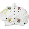 White Denim Pocket It Jacket, Colorful Pockets - Jackets - 1 - thumbnail