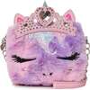 Miss Gwen Rhinestone Tiara Tie Dye Plush Crossbody, Purple - Bags - 1 - thumbnail