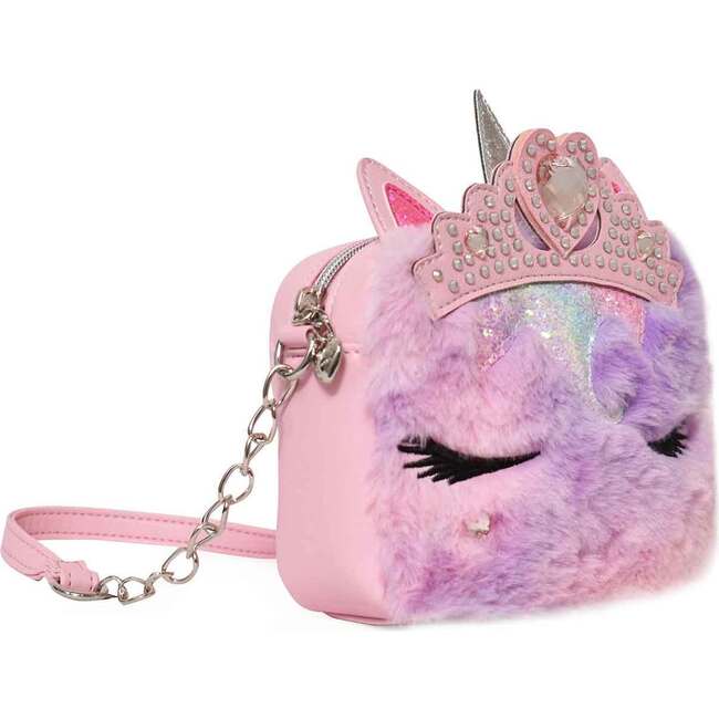 Miss Gwen Rhinestone Tiara Tie Dye Plush Crossbody, Purple - Bags - 2