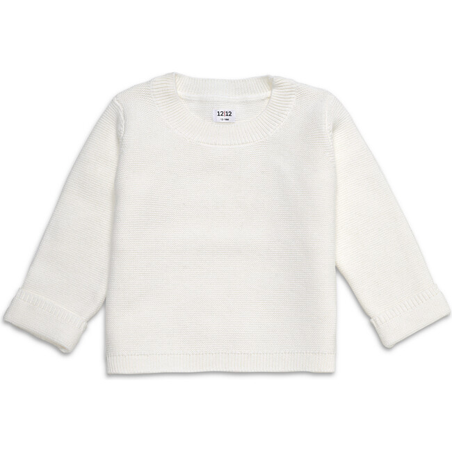 The Garter Stitch Sweater, Cream - Sweaters - 1