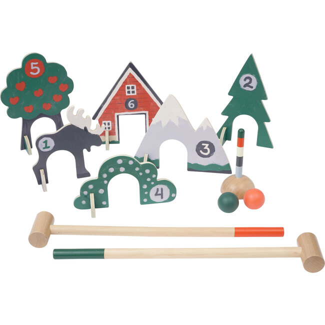 Through The Woods Two-Player 11-Piece Croquet Set with Travel Storage Bag - Outdoor Games - 1 - zoom