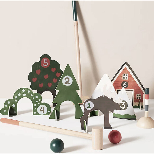 Through The Woods Two-Player 11-Piece Croquet Set with Travel Storage Bag