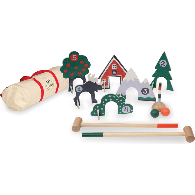 Through The Woods Two-Player 11-Piece Croquet Set with Travel Storage Bag - Outdoor Games - 3
