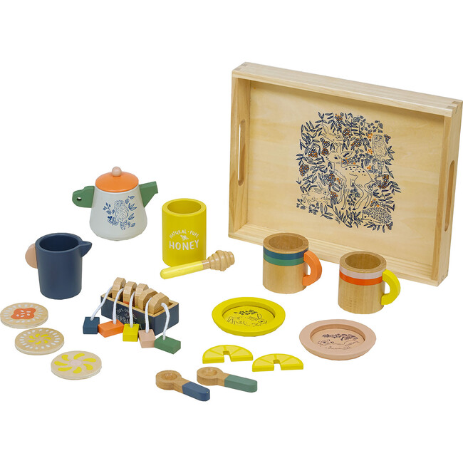 Flora & Fauna 23-Piece Wooden Tea Set - Play Food - 3