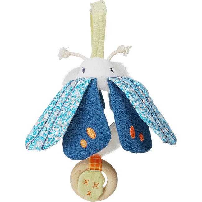 Folklore Luna Moth Soft Tactile Toy with Wooden Teether Ring