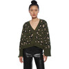 Women's Wyona Sweater, Dark Olive Noir and Camel - Sweaters - 2