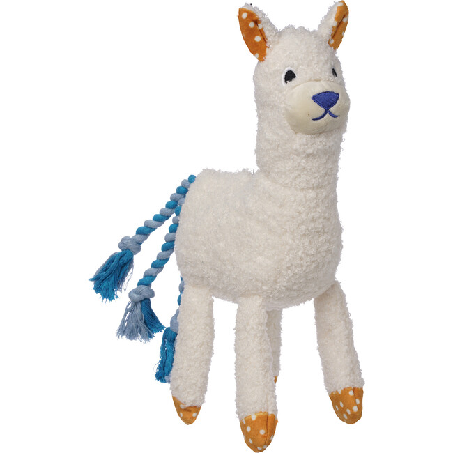 Shakers Salt Llama Under Stuffed Squeaker Dog Toy with Knotted Tail