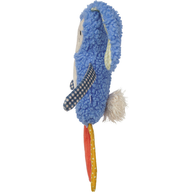 Squinkles Sunny Sherpa-Style Soft Squeaker Blue Dog Toy with Fabric Appendages