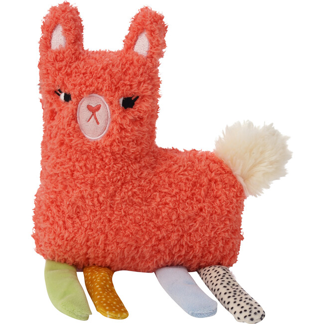 Squinkles Suzie Sherpa-Style Soft Squeaker Orange Dog Toy with Fabric Appendages - Pet Toys - 2