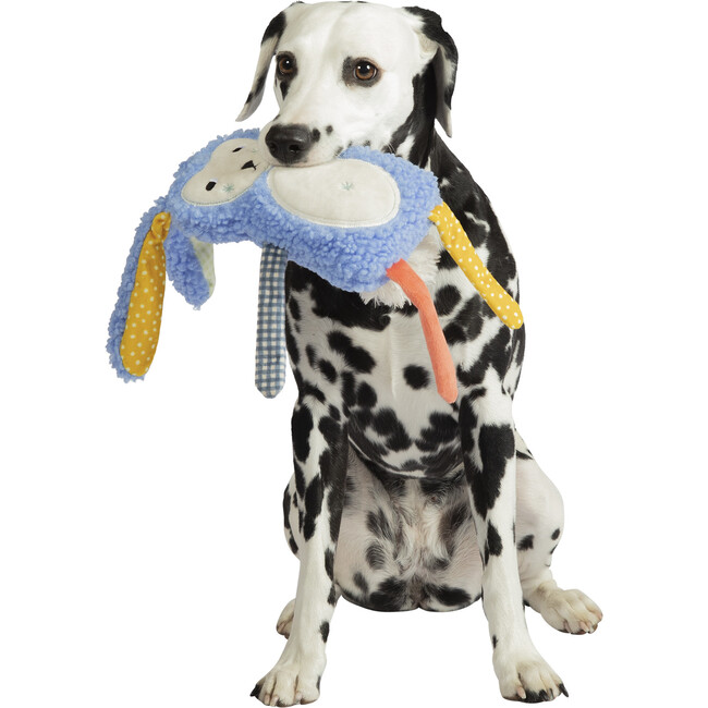 Squinkles Sunny Sherpa-Style Soft Squeaker Blue Dog Toy with Fabric Appendages - Pet Toys - 6