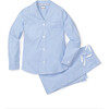 Women's Pajama Set, French Blue Seersucker - Pajamas - 1 - thumbnail