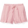 Women's Drawstring Shorts, Pink Gauze - Shorts - 1 - thumbnail