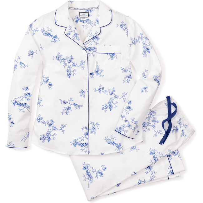 Women's Pajama Set, Indigo Floral - Pajamas - 1