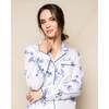 Women's Long Sleeve Short Set, Indigo Floral - Pajamas - 3