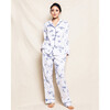 Women's Pajama Set, Indigo Floral - Pajamas - 2