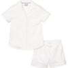 Women's Classic Summer Short Set, White - Pajamas - 1 - thumbnail