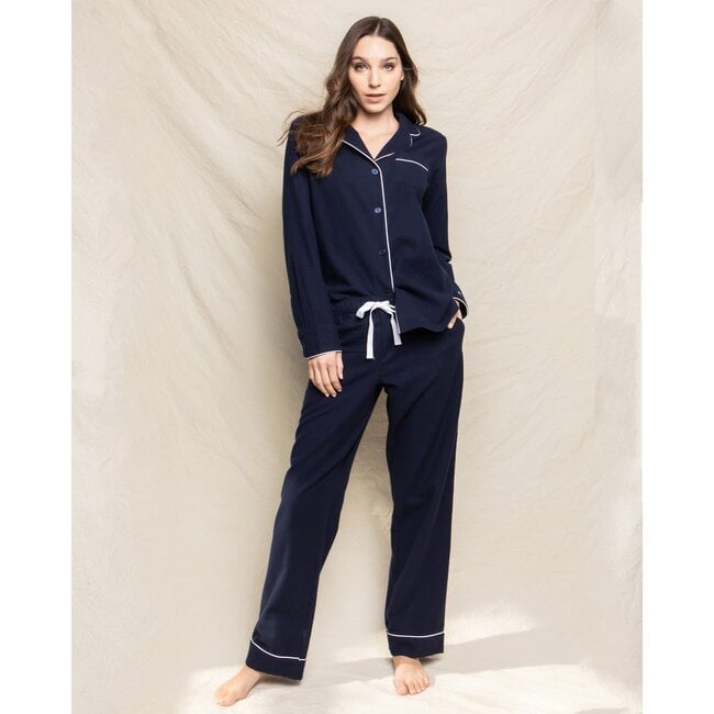 Women's Classic Twill Pajamas, Navy - Pajamas - 2