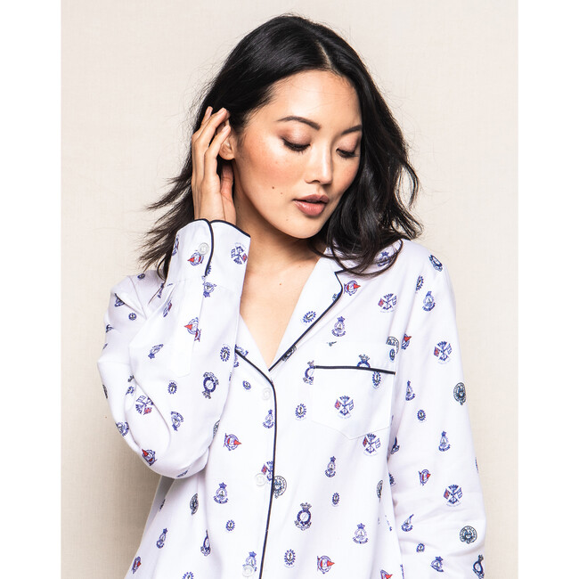 Women's Long Sleeve Short Set, Regal Crests - Pajamas - 3