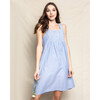 Women's Charlotte Nightgown, French Blue Seersucker - Pajamas - 2