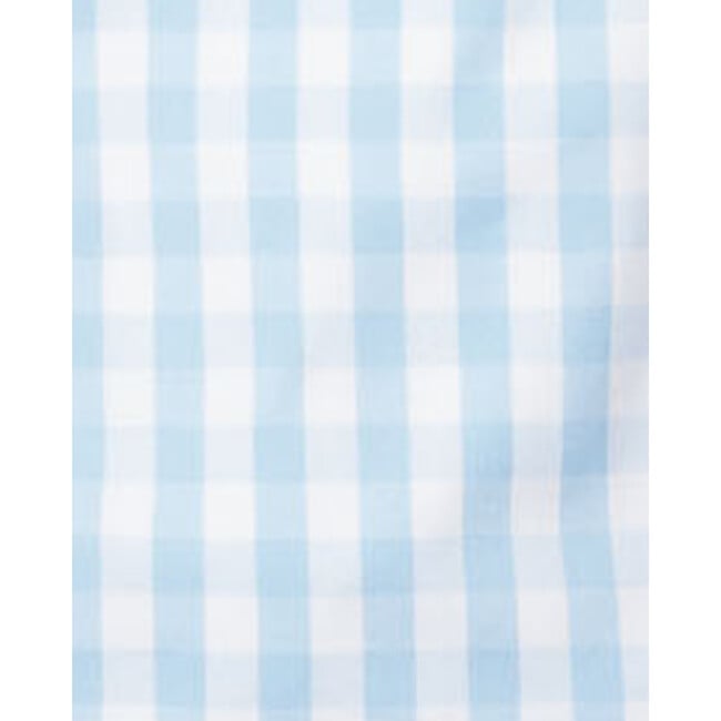 Women's Long Sleeve Short Set, Light Blue Gingham - Pajamas - 5