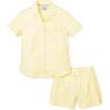 Women's Short Sleeve Short Set, Yellow Gingham - Pajamas - 1 - thumbnail