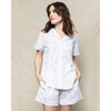 Women's Short Sleeve Short Set, Tulips - Pajamas - 2