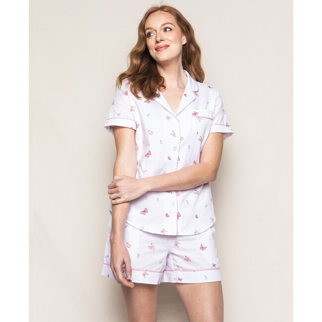 Women's Short Sleeve Short Set, Butterflies - Pajamas - 2