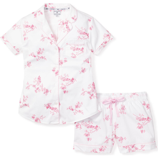 Women's Short Sleeve Short Set, English Rose Floral - Petite Plume ...