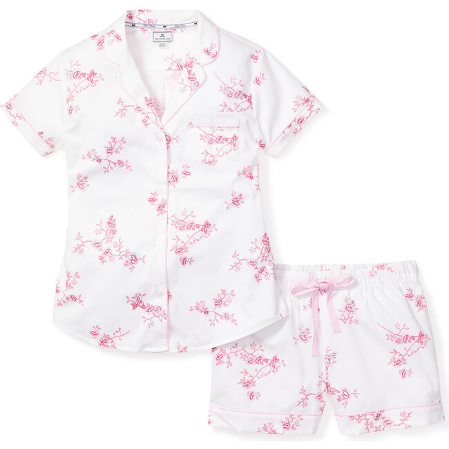 Women's Short Sleeve Short Set, English Rose Floral - Pajamas - 1