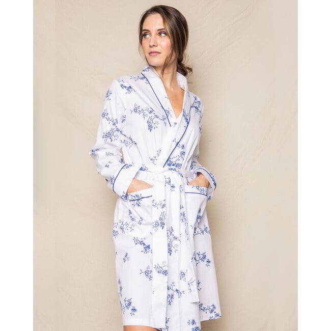 Women's Robe, Indigo Floral - Robes - 2