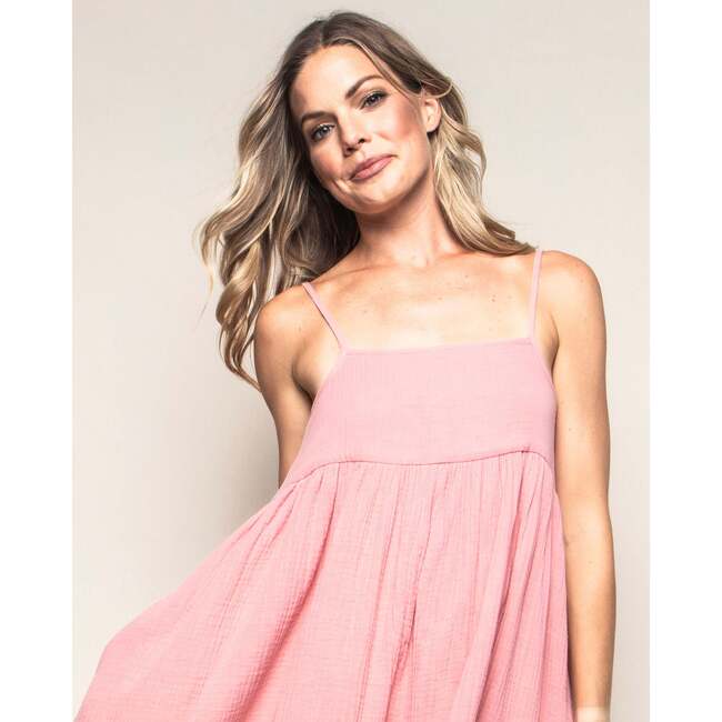 Women's Serene Night Dress, Pink Gauze - Dresses - 2